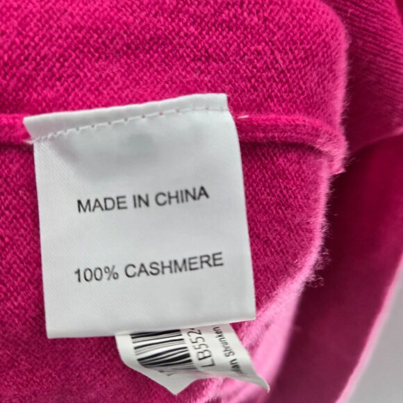Quince Hot Pink Raspberry Mongolian Shrunken Cashmere Sweater Size XL - Picture 12 of 12